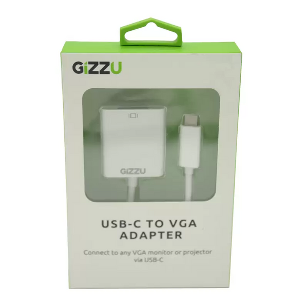 Gizzu USB-C To VGA Adapter - White