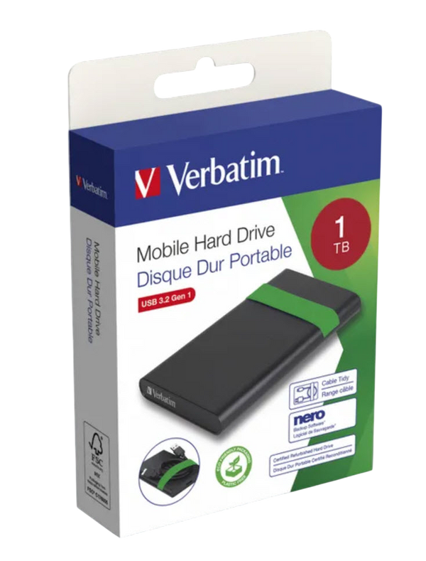 Verbatim External Hard Drive 1TB 2.5-inch USB 3.0